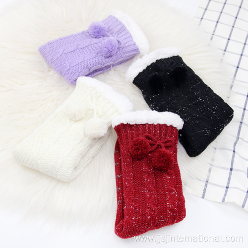 Knitted non-slip lambskin socks